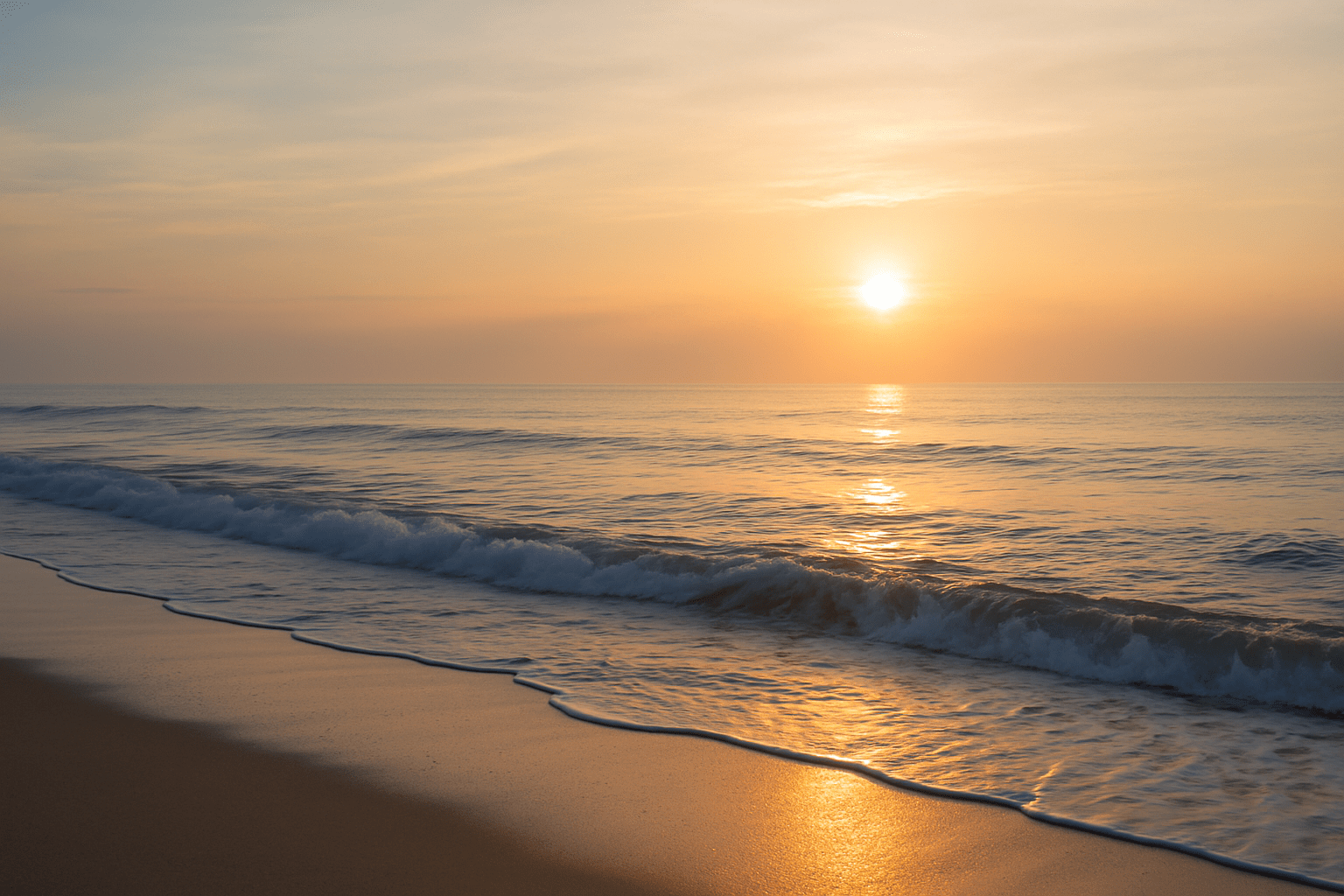 Gentle sunrise over calm waters symbolizing peace after a storm, representing finding calm through faith in Philippians 4:4–9.